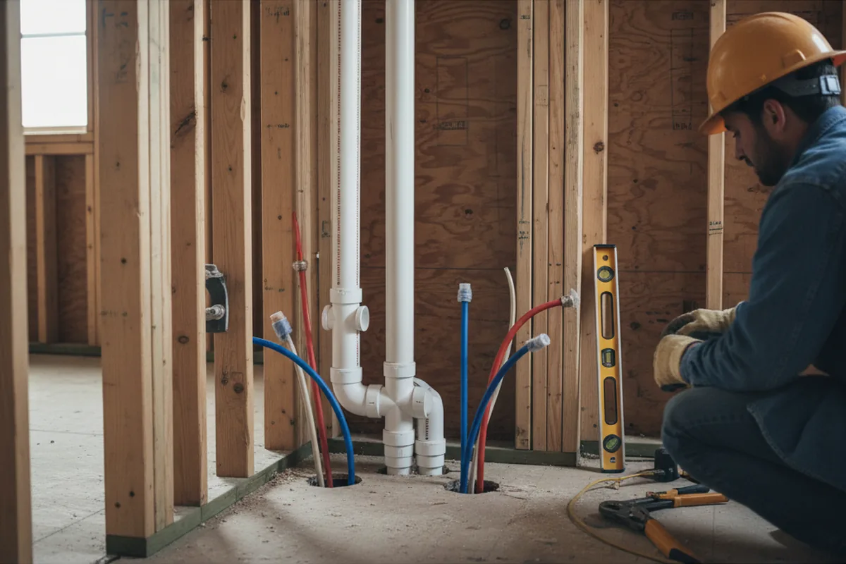 Drain and supply rough-in during Garbage Disposal Repair in Mount Morris